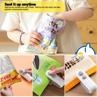 Portable Sealer Mini Heat Bag Sealing Machine Heat Sealer for Snacks Rechargable Heat Sealer Multi-Function Kitchen Tool 2 in 1